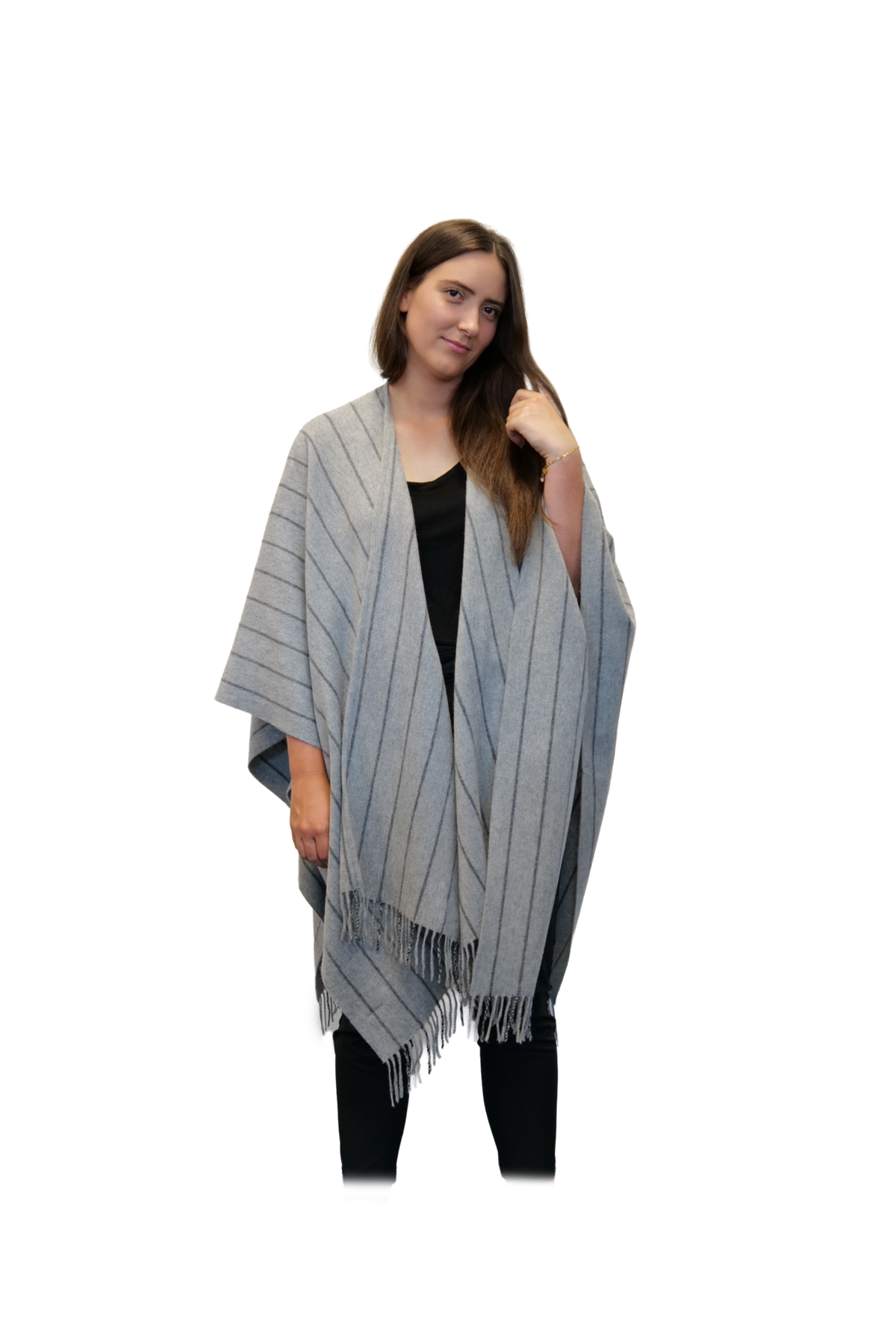 Poncho Mailand Hellgrau