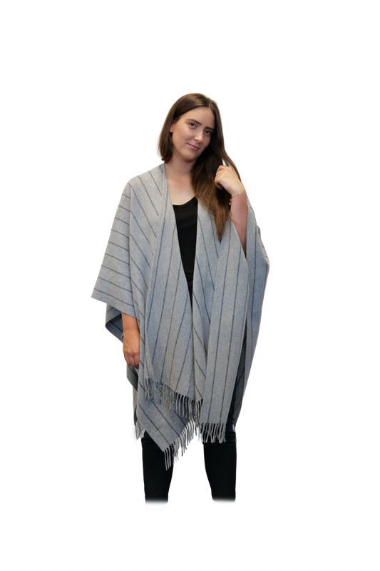 Poncho Mailand Hellgrau