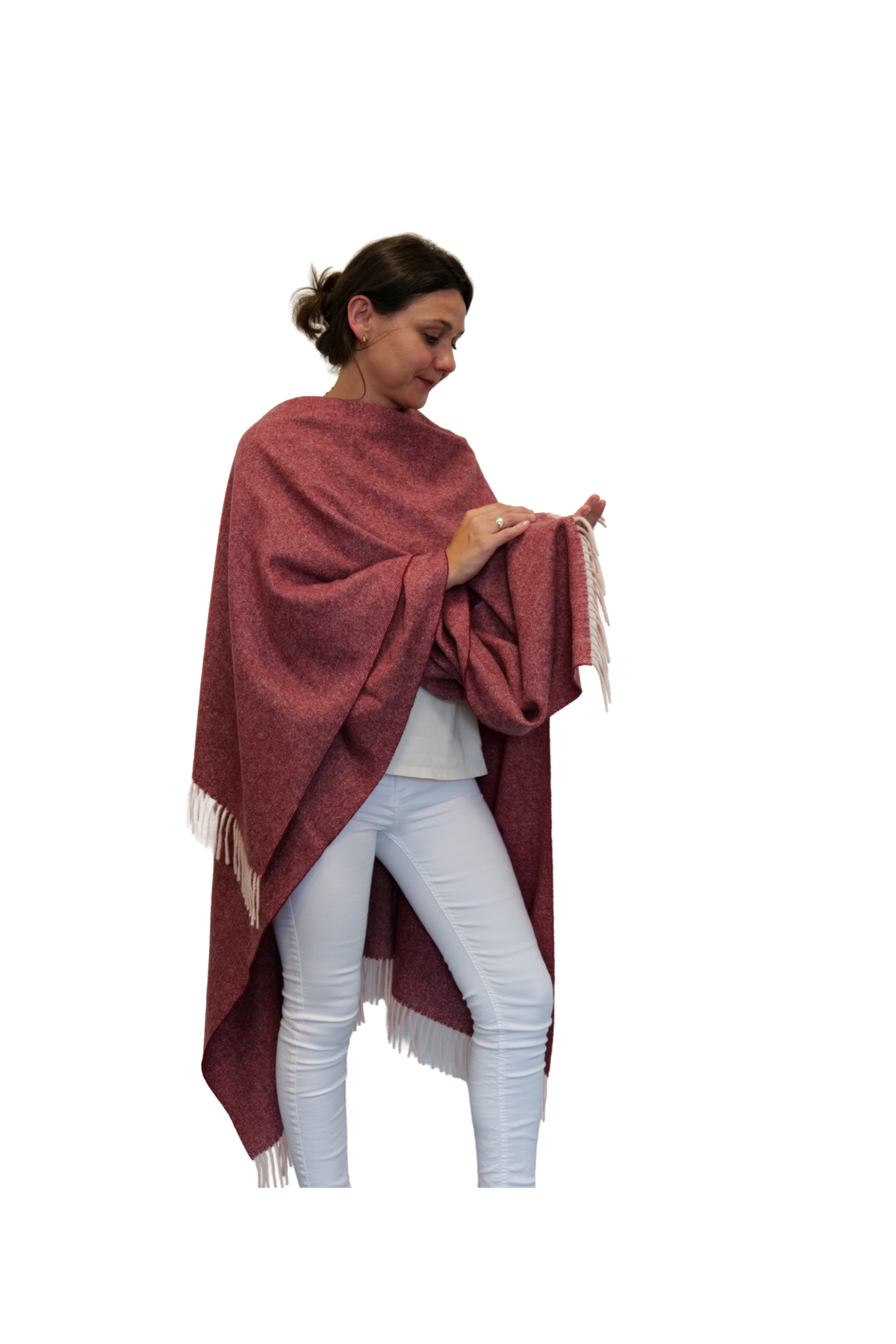 Poncho Teltow Rot